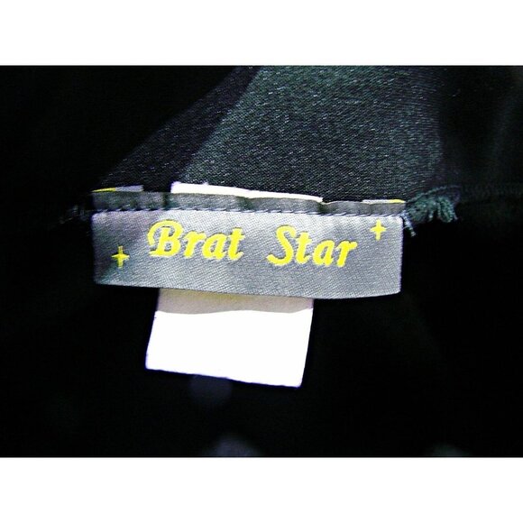 Brat Star Womens Black Elastic Waist Lace Strip Pull On Flare Satin Skirt Small - Picture 3 of 10